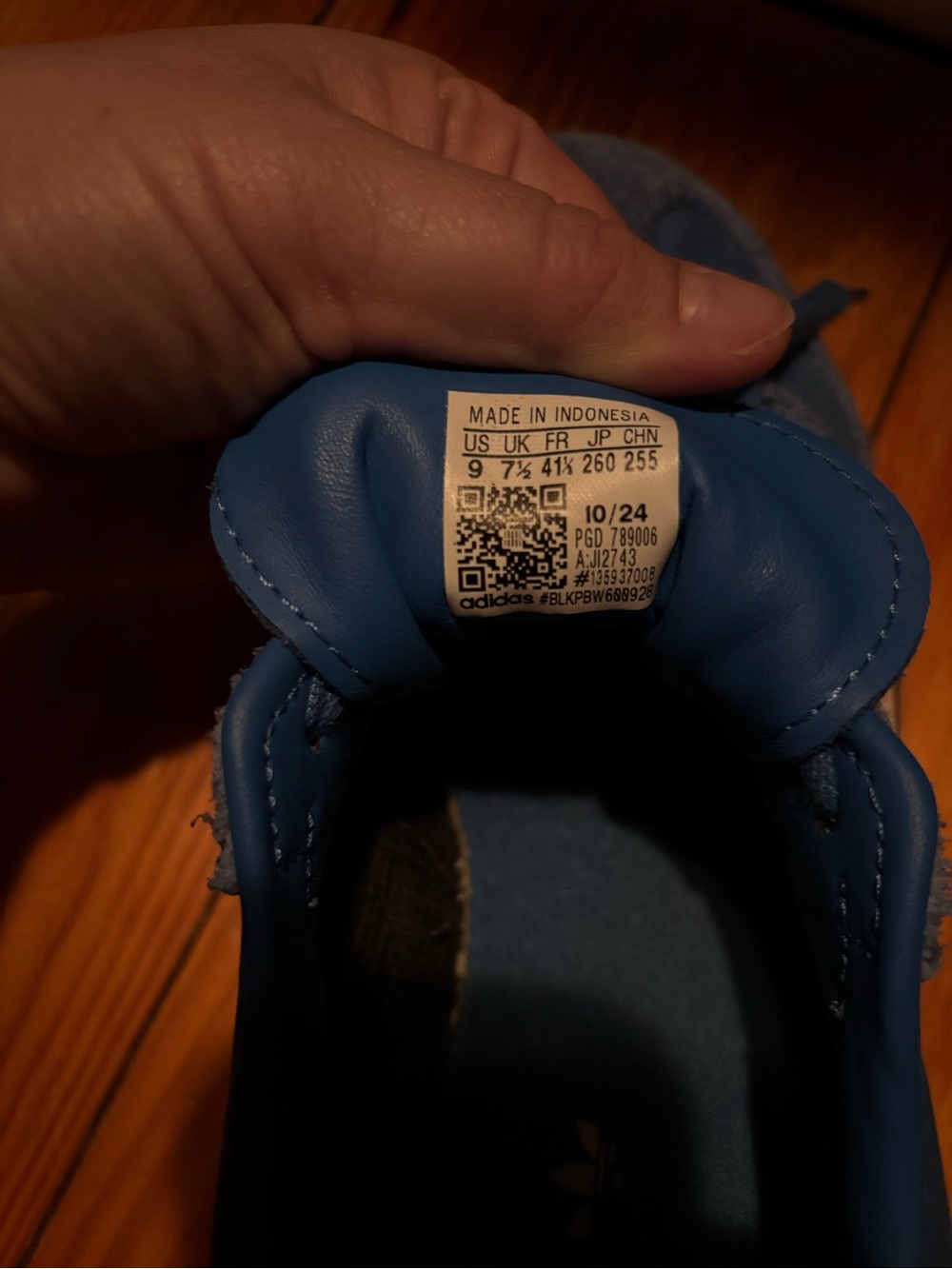 Adidas Blue Suede Chunky Sole Samba Sneakers Size 9 - Picture 4 of 4